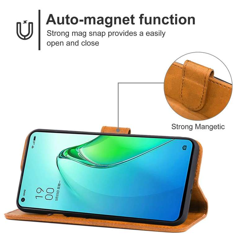 For OPPO Reno8 Pro+ Leather Phone Case(Brown)