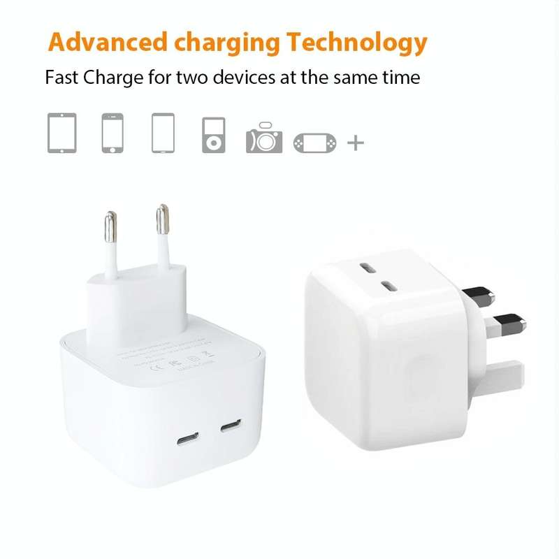 SDC-40W Dual PD USB-C / Type-C Charger for iPhone / iPad Series, EU Plug