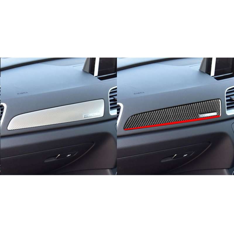 Carbon Fiber Car Co-pilot Trim Red Edge with Hole Decorative Sticker for Audi Q3 2013-2018,Right ...