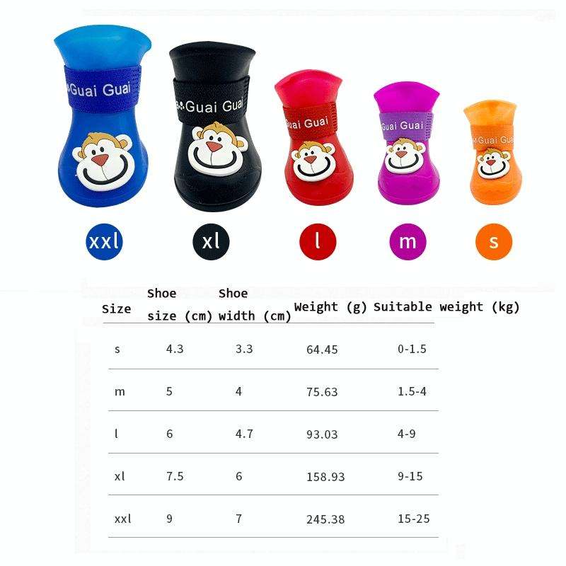 Pet Cartoon Silicone Rain Boots Waterproof Non-Slip Cold-Resistant Dog Shoes, Size: M(Green)