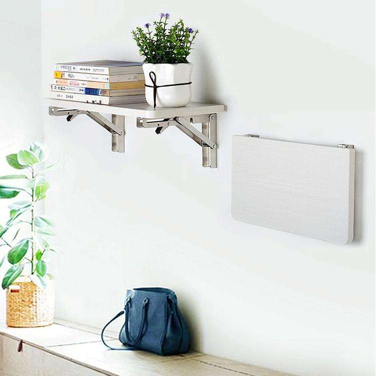 14 inch K Type Wall-mounted Foldable Stainless Steel Spring Storage Shelf for Dining Table