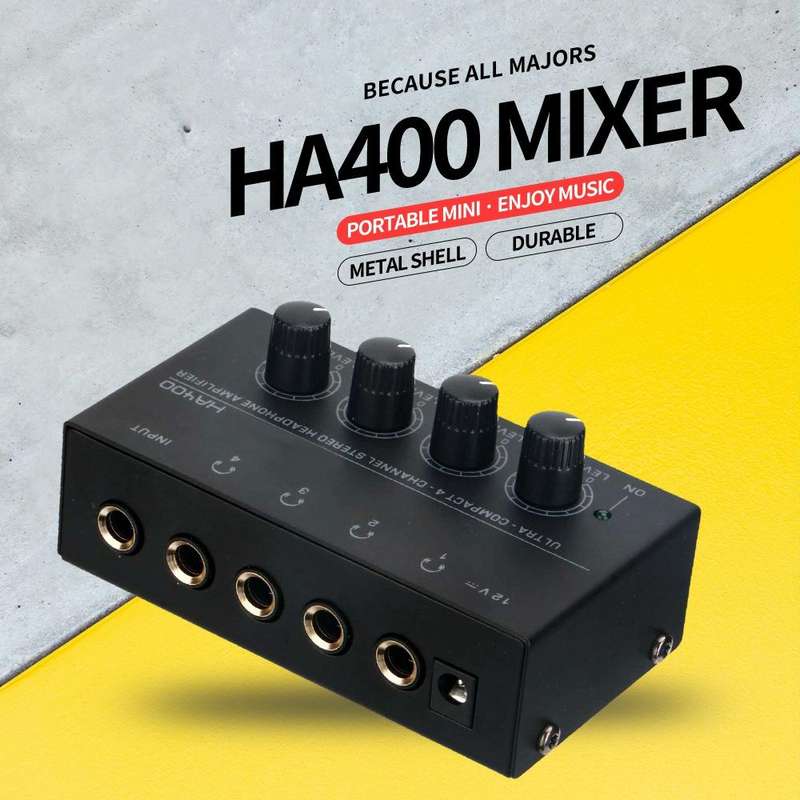 Recording Studio Four-way Headphone Amplifier Mixer Monitoring Multi-channel Amplifier, US Plug