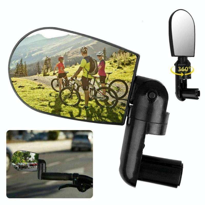 2 Pairs Adjustable Bicycle Flat Rearview Mirror Cycling Accessories(Yellow)