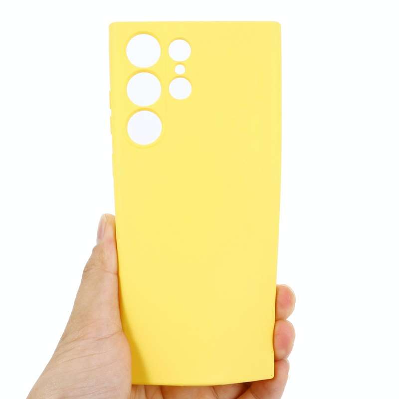 For Samsung Galaxy S23 Ultra 5G Pure Color Liquid Silicone Shockproof Full Coverage Phone Case(Ye...