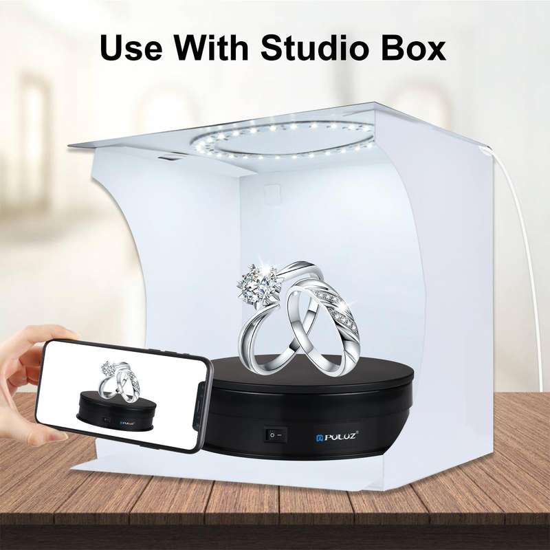 PULUZ 15cm USB Electric Rotating Turntable Display Stand Video Shooting Props Turntable for Photo...