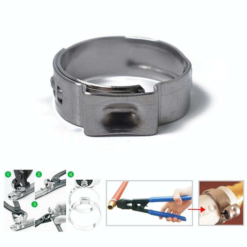 70 PCS Adjustable Single Ear Plus Stainless Steel Hydraulic Hose Clamps O-Clips Pipe Fuel Air, In...