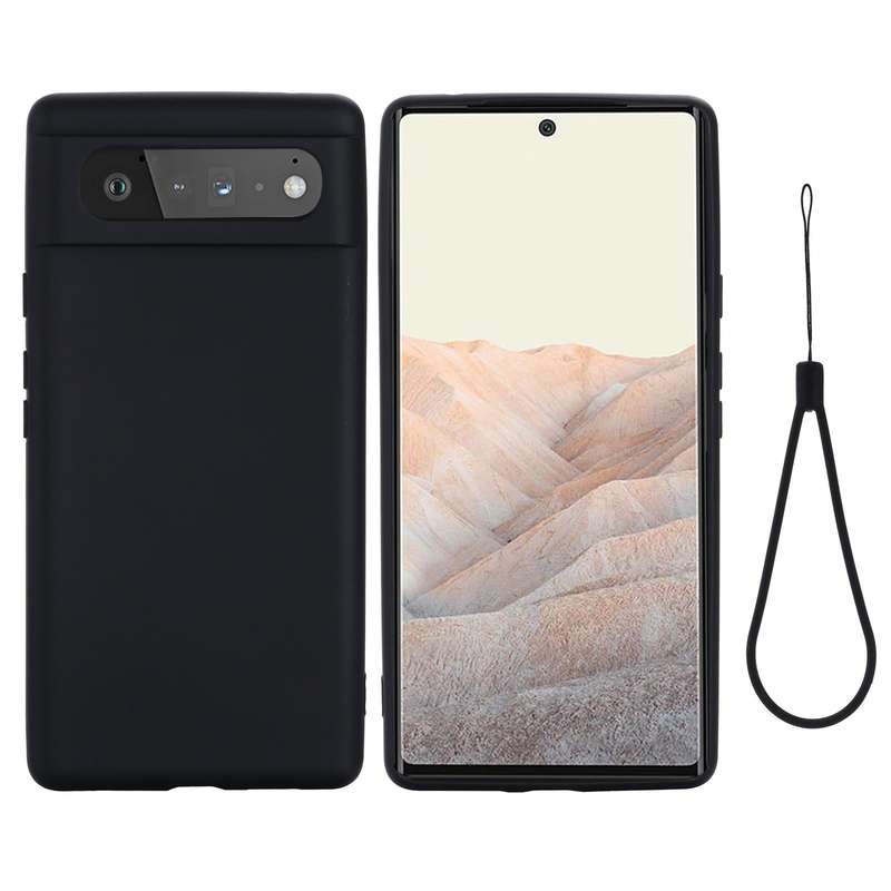 For Google Pixel 6 Pure Color Liquid Silicone Shockproof Full Coverage Case(Black)