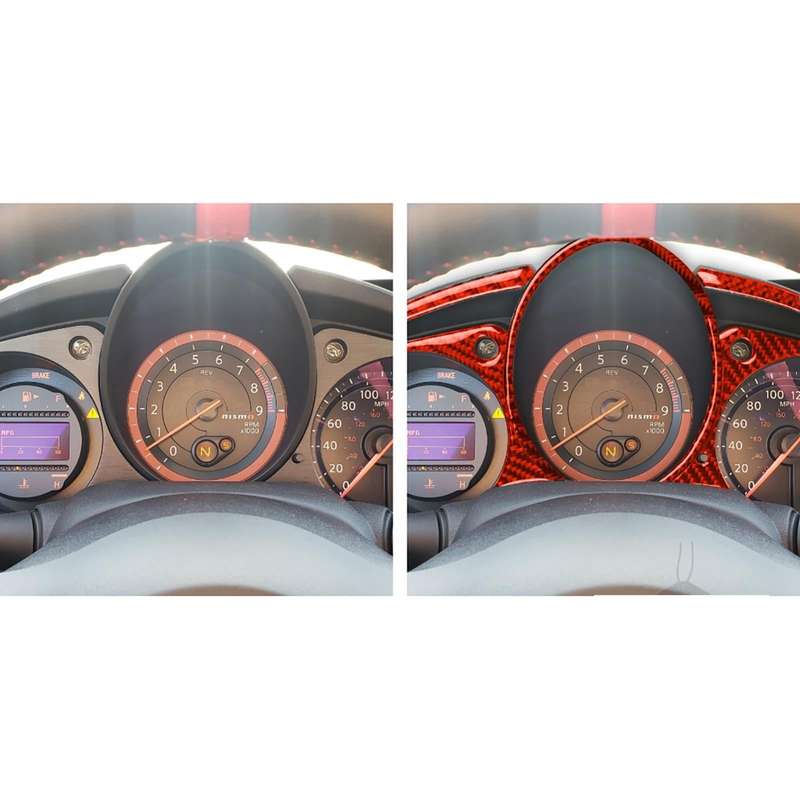 5 in 1 Car Carbon Fiber Speed Dashboard Decorative Sticker for Nissan 370Z / Z34 2009-, Left and ...