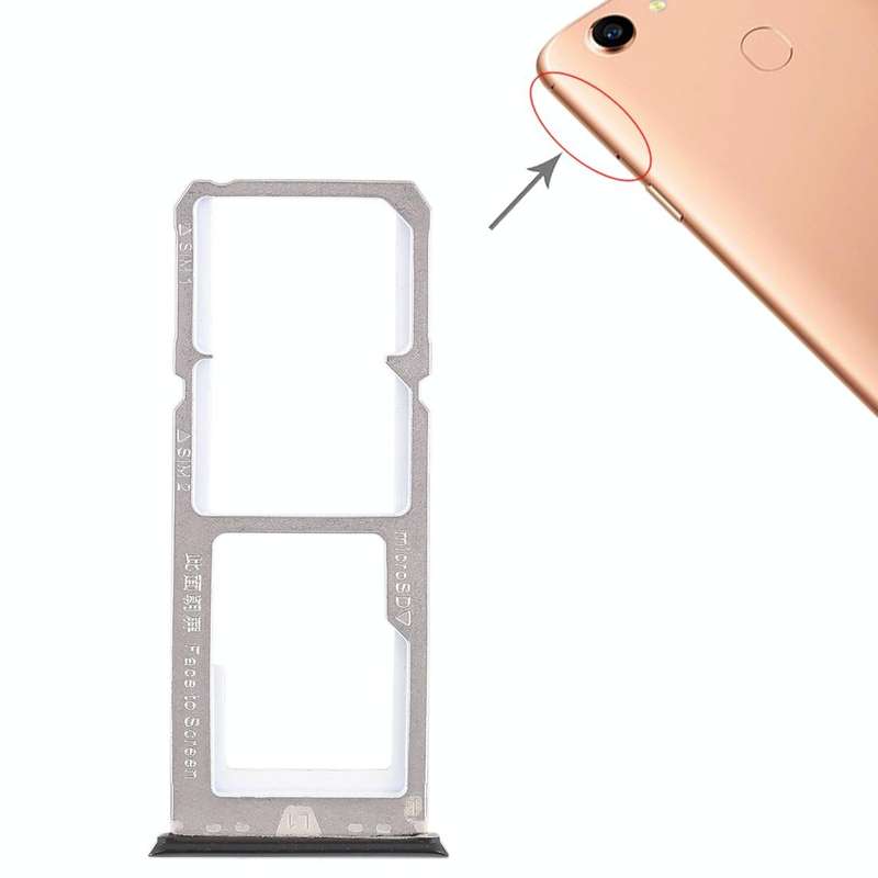 For OPPO A79 2 x SIM Card Tray + Micro SD Card Tray (Black)