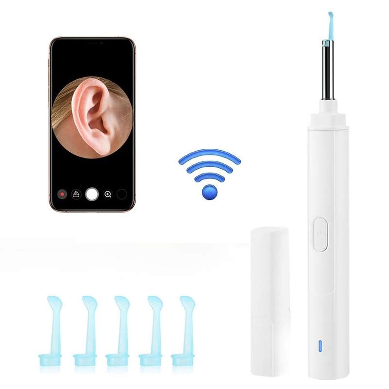H02006 WiFi Smart Visual Ear Pick HD Digital Mouth Nose Ear Endoscope (White)