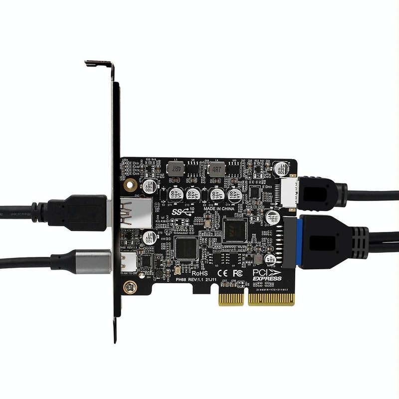 PCIE 3.0 To USB 3.2 Extension Card Type-C Port Front Type-E Expansion Riser Card(PH68)