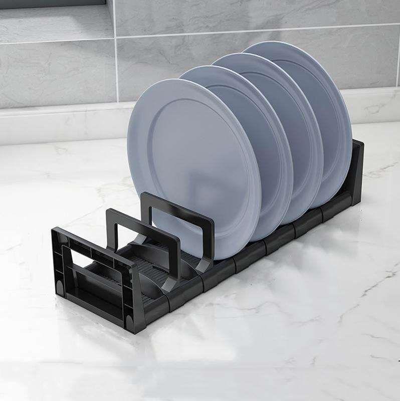 40cm Dish Rack Kitchen Drawer Built-In Storage Rack Layered Partition Tableware Rack