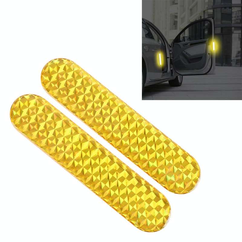 2 PCS High-brightness Laser Reflective Strip Warning Tape Decal Car Reflective Stickers Safety Ma...