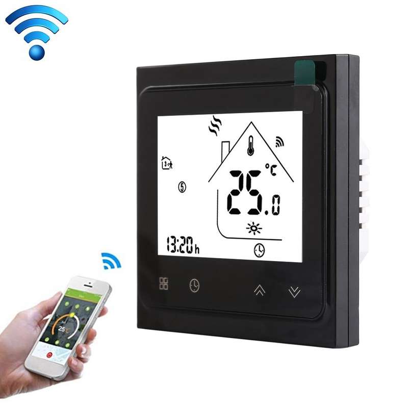 BHT-002GBLW 16A Load Electronic Heating Type LCD Digital Heating Room Thermostat with Sensor & Ti...