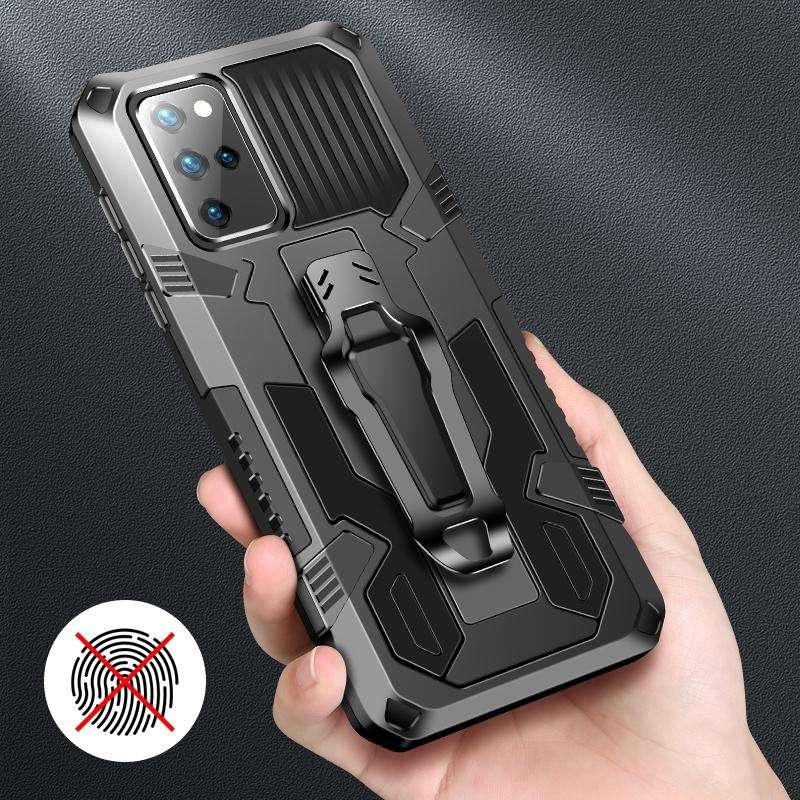 For OPPO A53 2020 / A32 Machine Armor Warrior Shockproof PC + TPU Protective Case(Black)