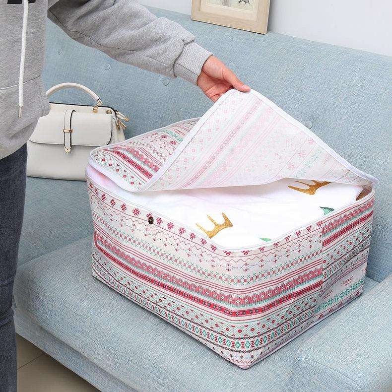 Clothes Organizer Moving Bag Canvas Zipper Quilt Storage Bag, Size: Large(Big Tree)