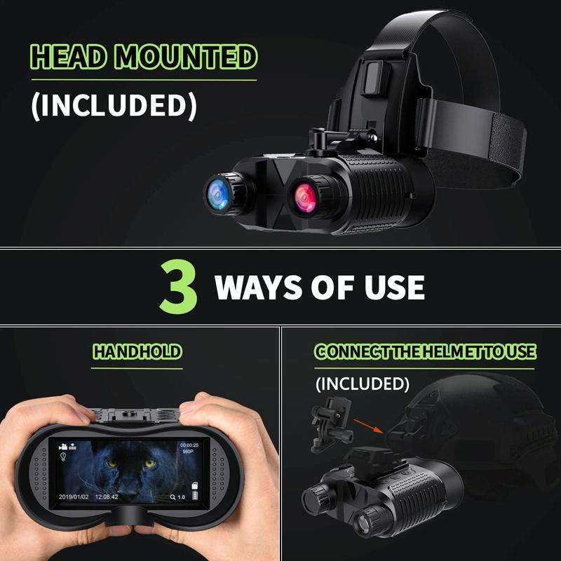 NV8160 Head-Mounted Night Vision Device Binocular Digital 2.7 Inch Screen Outdoor Infrared Night ...