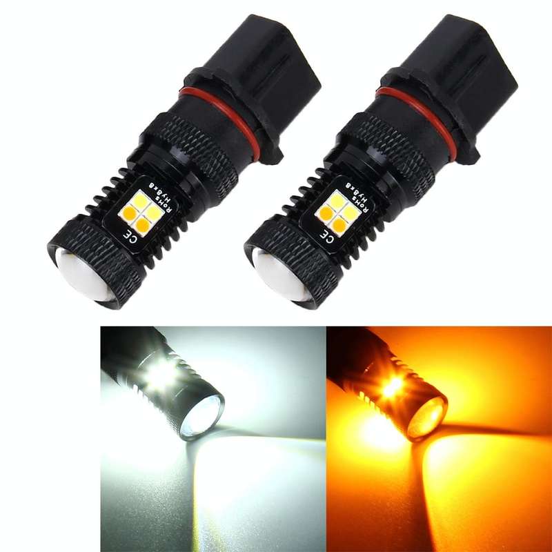 2 PCS Super Bright P13W DC 12V 5W 350LM Auto Car Fog Light with 16 SMD-3030 LED Bulbs Lamp, White...