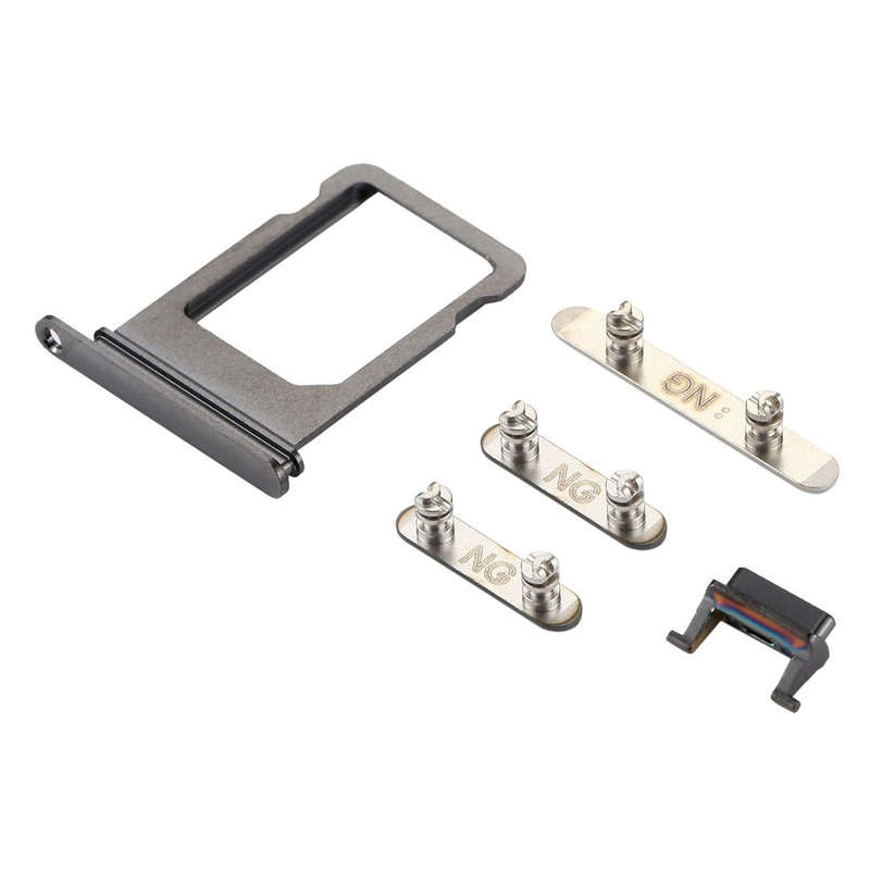 Card Tray + Volume Control Key + Power Button + Mute Switch Vibrator Key for iPhone X(Grey)