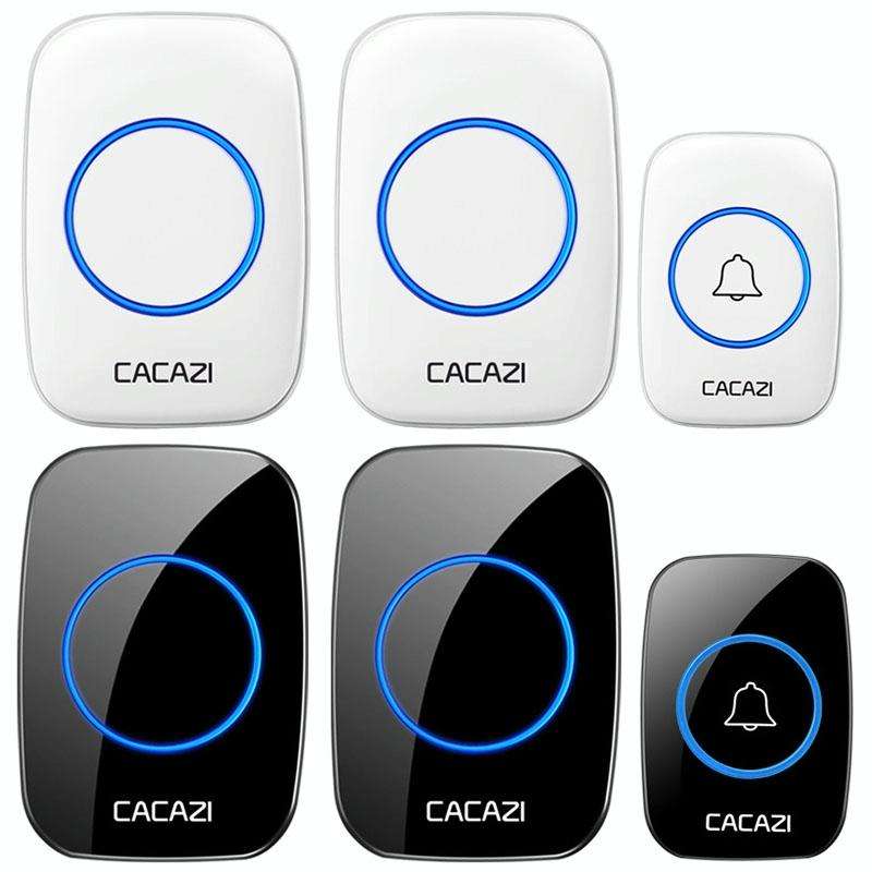 CACAZI A10DC 1 To 2 Battery Type Home Smart Waterproof Electronic Wireless Doorbell(White)