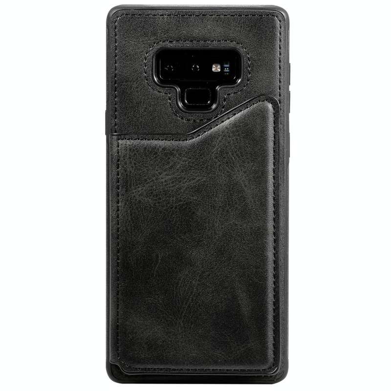 For Galaxy Note 9 Shockproof Calf Texture Protective Case with Holder & Card Slots & Frame(Black)