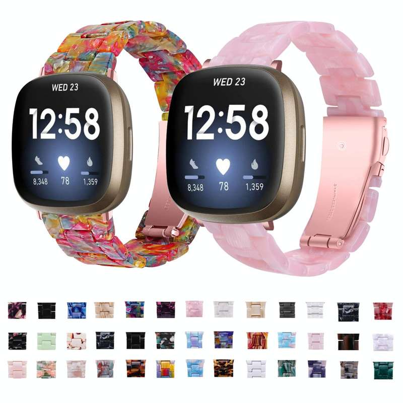 For Fitbit Versa 4 / Sense 2 Universal Resin Watch Band(Dark Grey)