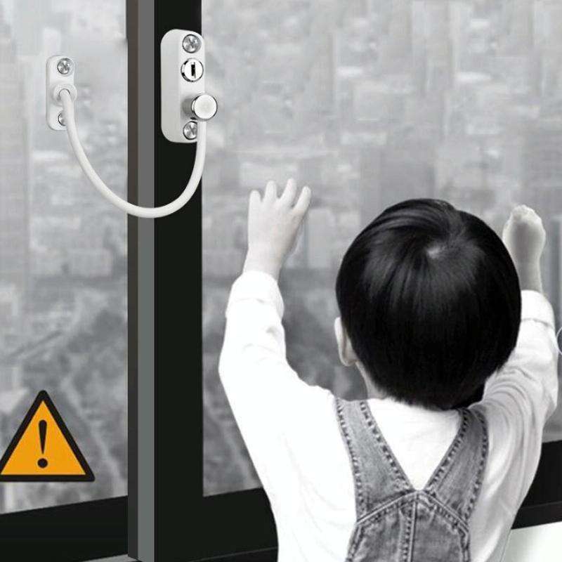 Children High-rise Anti-fall Safety Lock Window Push Limiter, Color: Black (High Standard)