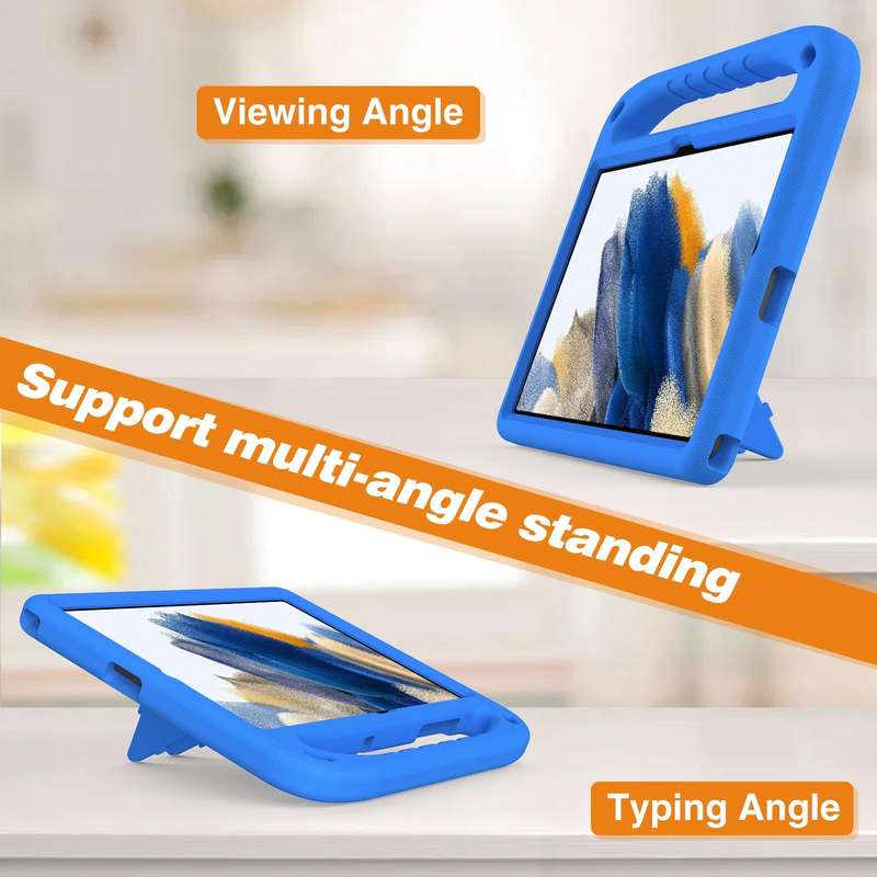 For Samsung Galaxy Tab A9+ Handle EVA Shockproof Tablet Case with Holder(Blue)