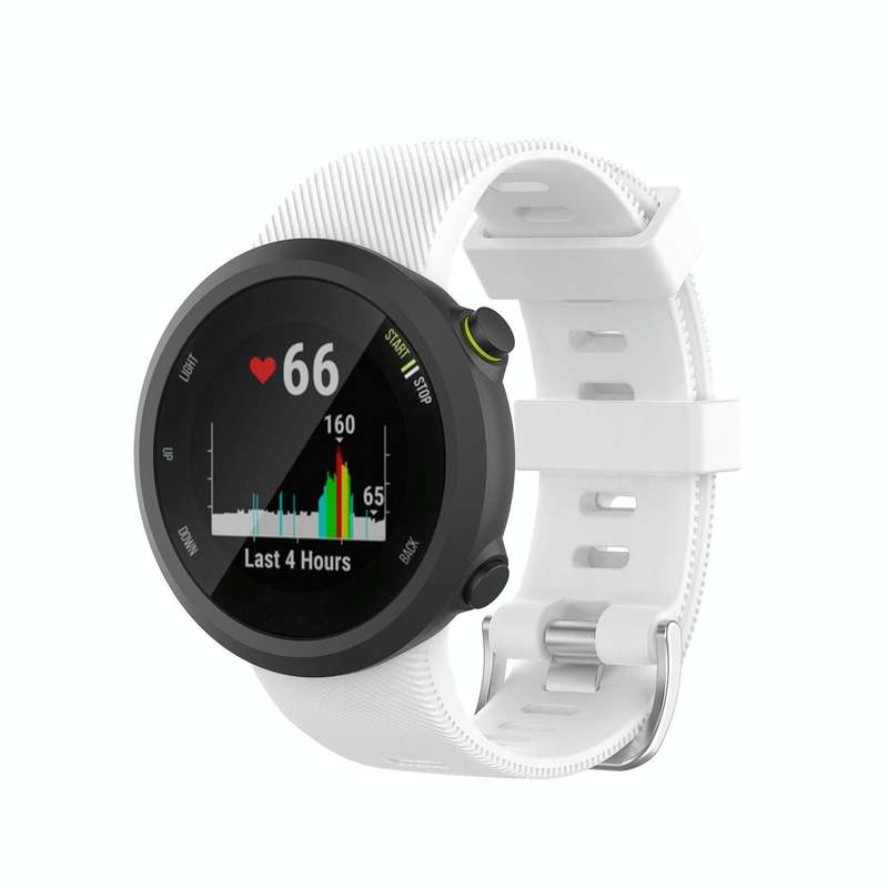 For Garmin Forerunner 45 / Forerunner 45S Universal Twill Solid Color Silicone Watch Band(White)