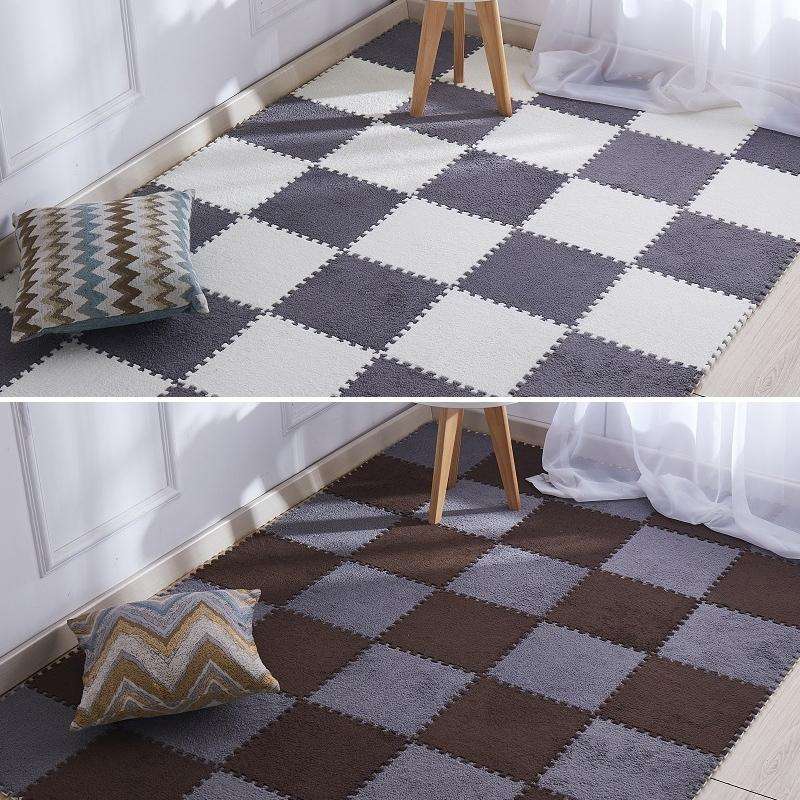 2 PCS Living Room Bedroom Children Kids Soft Carpet Magic Patchwork Jigsaw Splice Heads Climbing ...