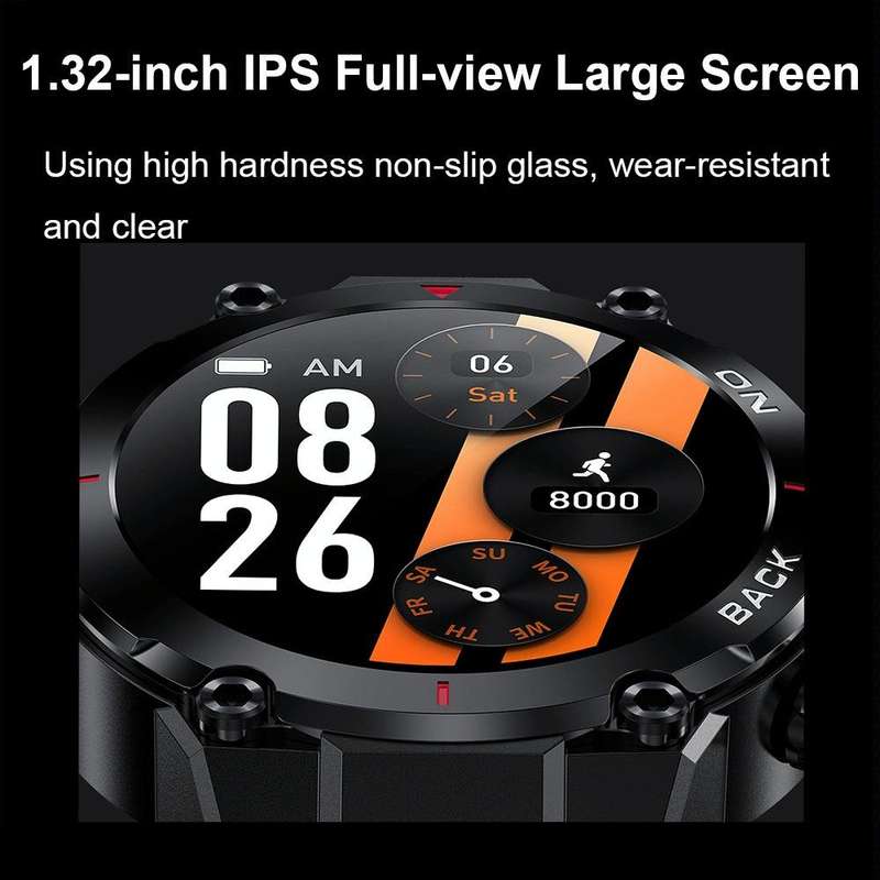 K37 1.32 Inch Heart Rate Monitoring Smart Watch With GPS Positioning Function(Black)