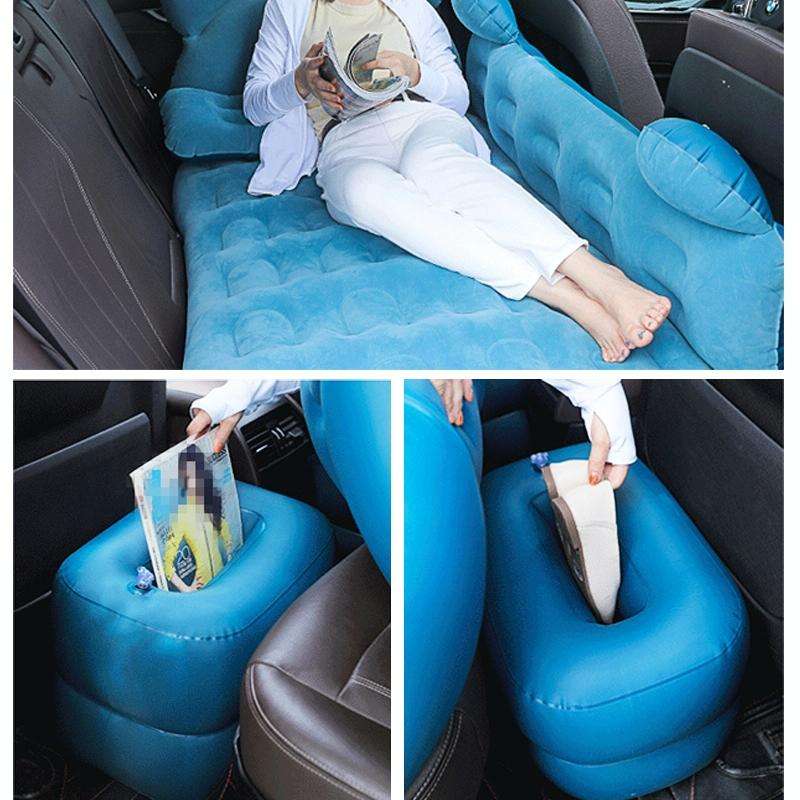 Universal Car Cartoon Travel Inflatable Mattress Air Bed Camping Back Seat Couch with Head Protec...