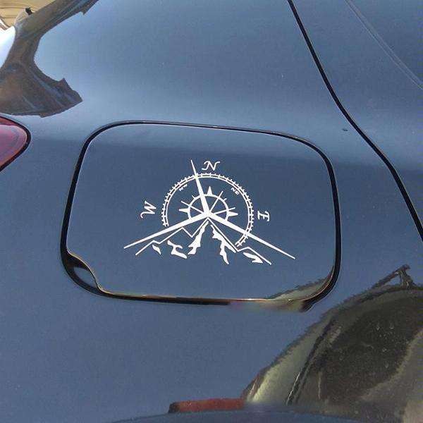 5 PCS NSWE Fashion Mountains Compass Rose Decal Nautical Compass Navigate Car Sticker, Size: 13.7...