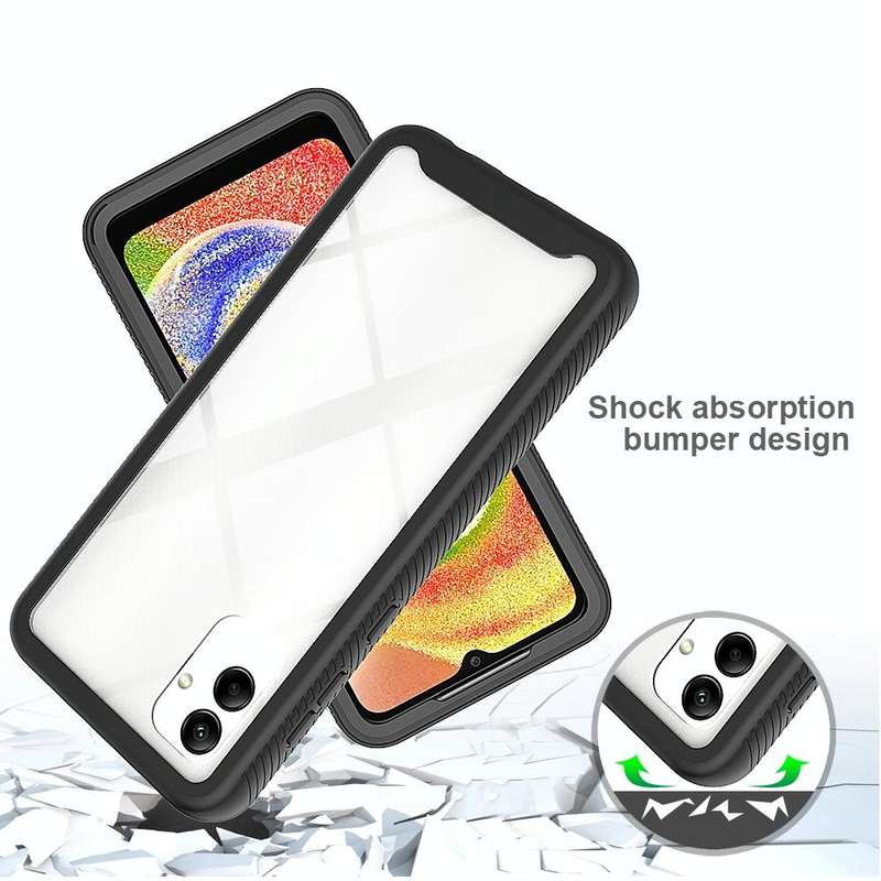 For Samsung Galaxy A04 Starry Sky Solid Color Shockproof TPU Clear PC Phone Case(Purple)