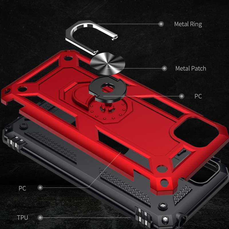 For Huawei Y5p Shockproof TPU + PC Protective Case with 360 Degree Rotating Holder(Black)