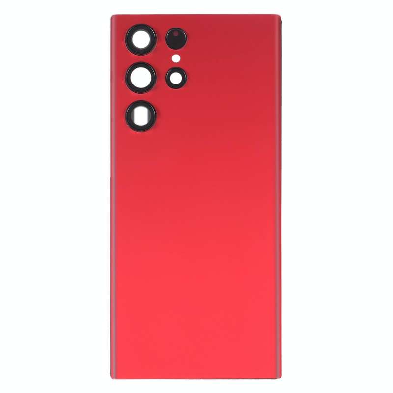 For Samsung Galaxy S22 Ultra 5G SM-S908B Battery Back Cover with Camera Lens Cover (Red)