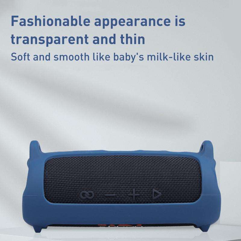 For JBL Flip 6 Bluetooth Speaker Portable Silicone Case with Shoulder Strap(Black)