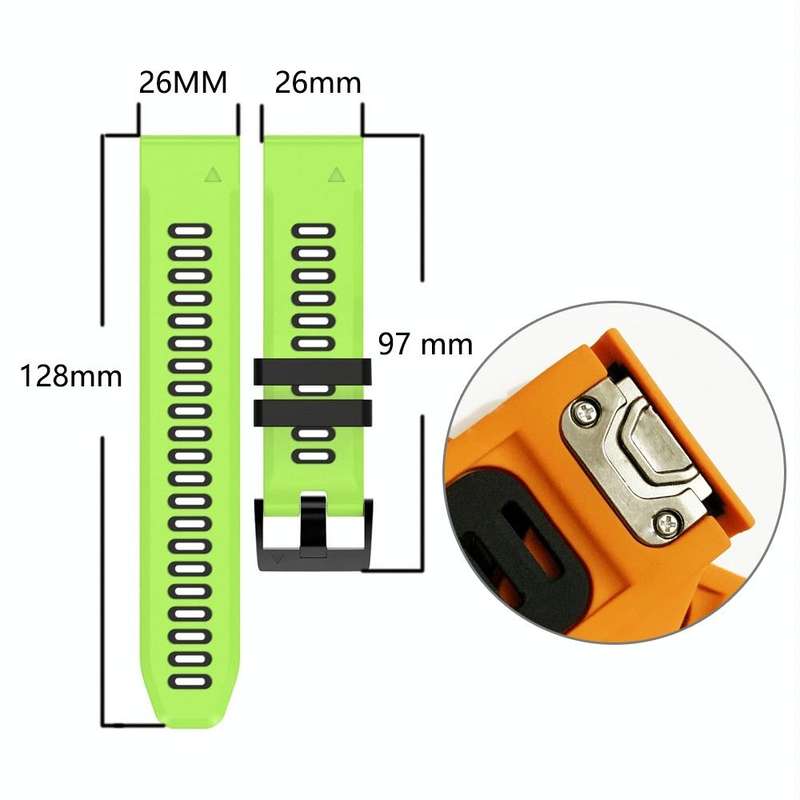 For Garmin Fenix 7X 26mm Silicone Sports Two-Color Watch Band(Midnight Blue+Black)