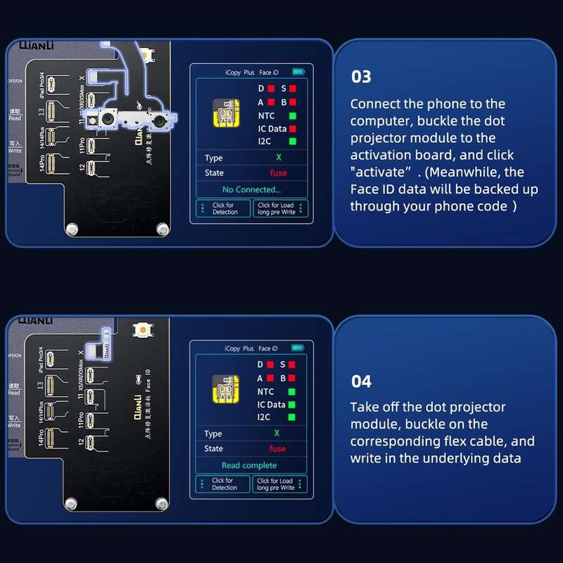 QianLi iCopy Plus Specialized Face ID Recovery and Activation Board for iPhone X to 14 Series