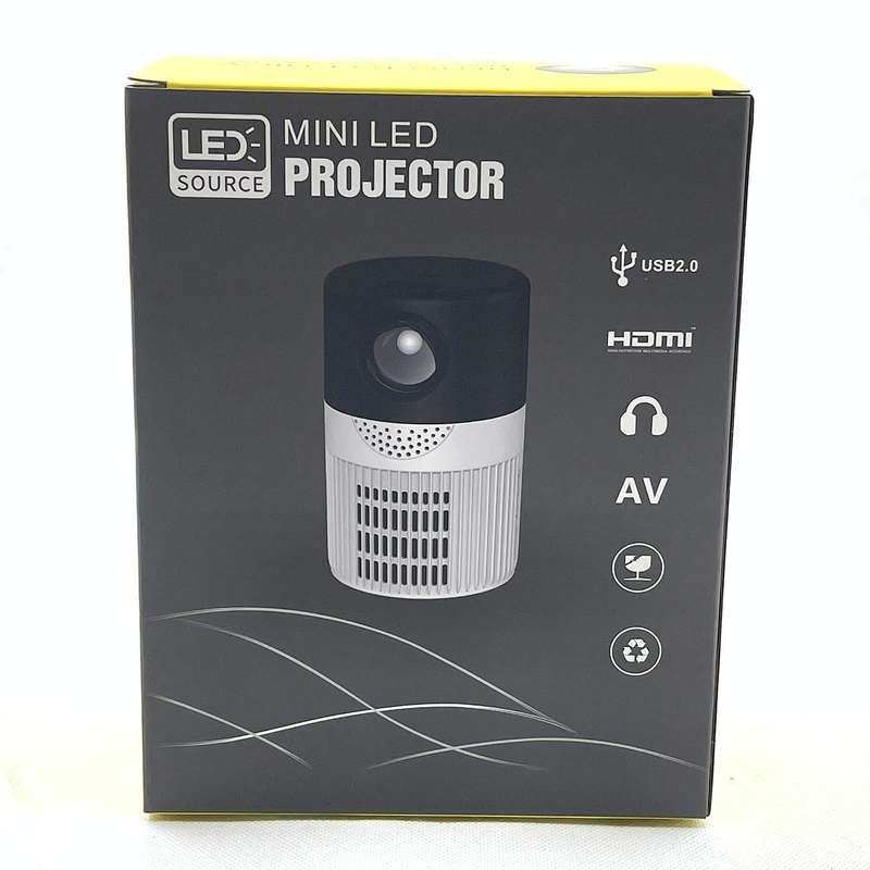 T400 100 inch Screen 3000 Lumens LED Mini Projector, Plug Type:UK Plug(Black White)