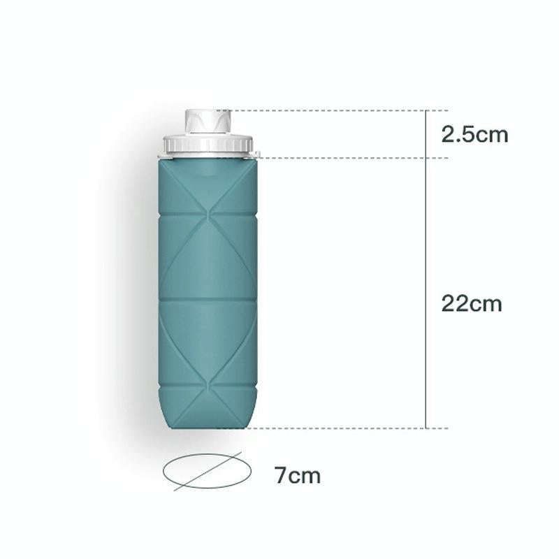 600ml Silicone Folding Cup Outdoor Sports Kettle Telescopic Cup(Gray)
