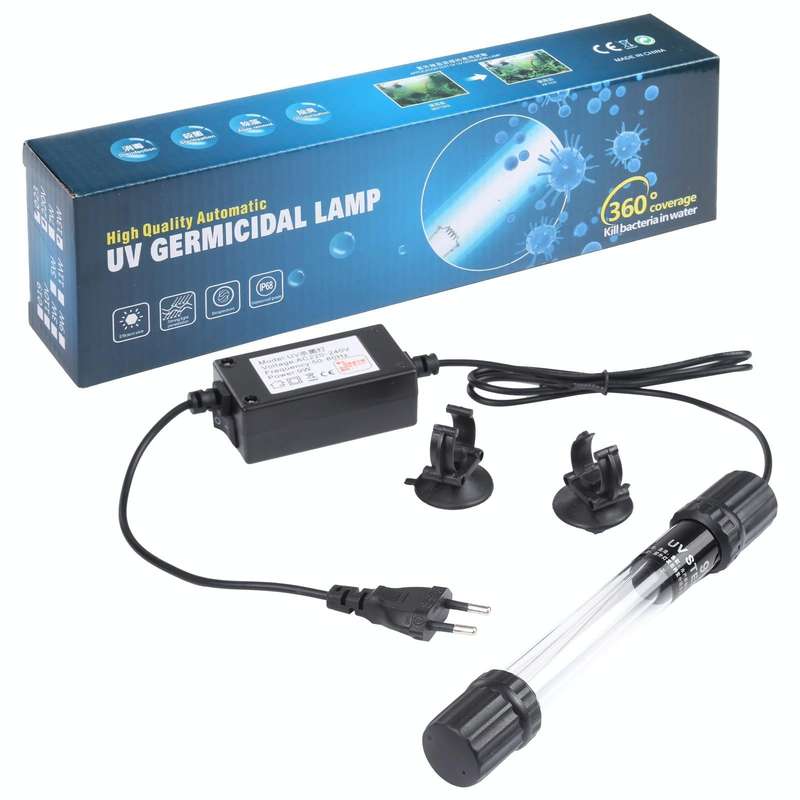 UV-009 9W Ultraviolet Germicidal Lamp Disinfection Light for Aquarium, EU Plug