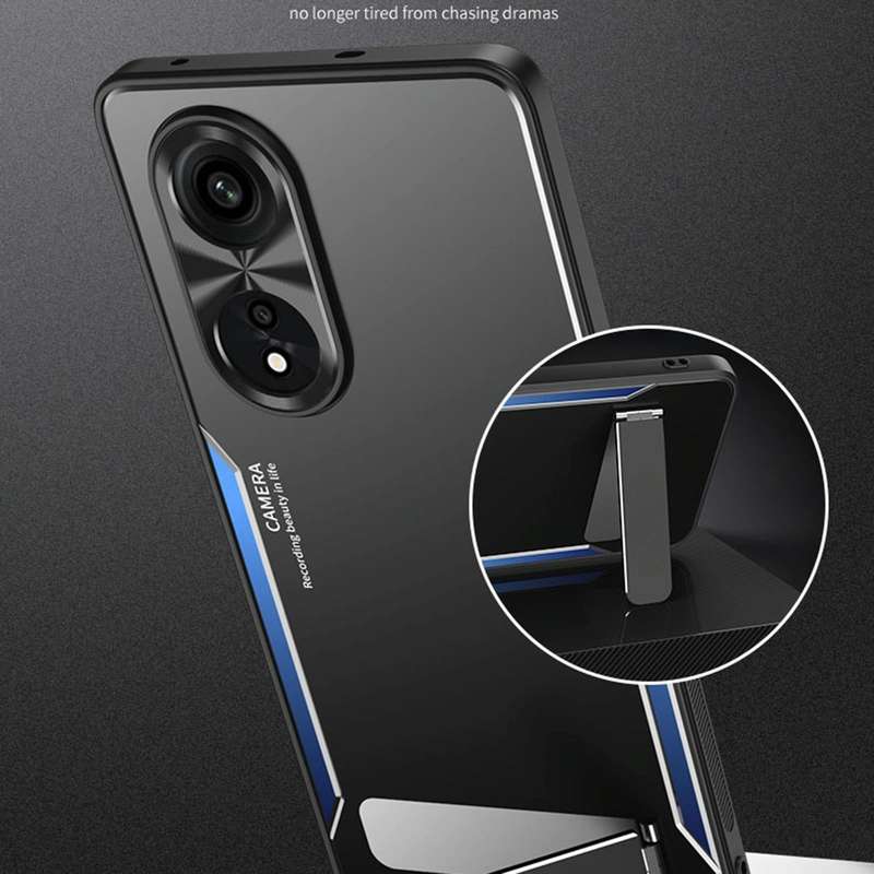 For OPPO A1 Pro / A98 Blade Series TPU + Titanium Alloy Phone Case(Black Red)