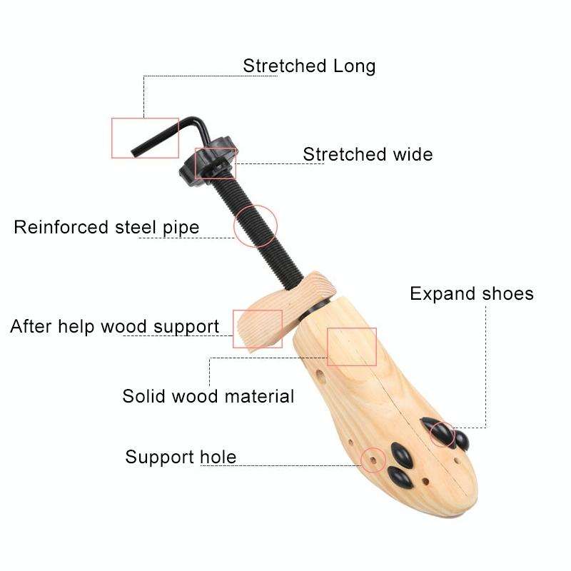 Pine Wood Unisex Fixed Fits Support Stretcher Shaper Shoes Expander , Size: S34-37Yards