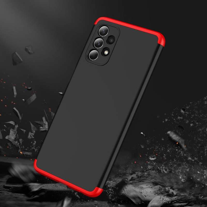For Samsung Galaxy A32 4G GKK Three Stage Splicing Full Coverage PC Case(Black Red)