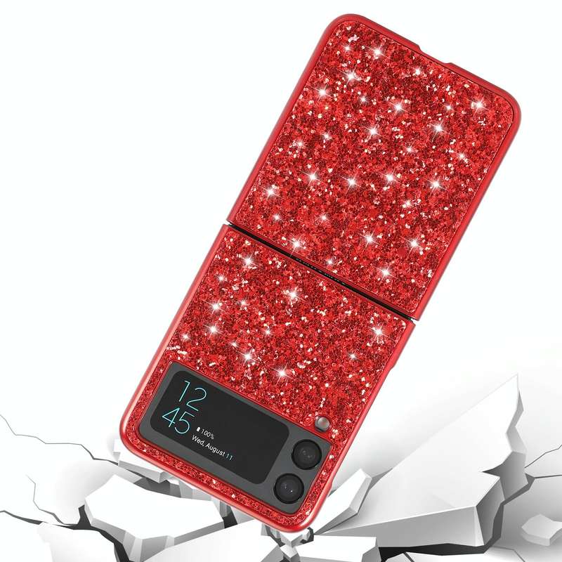 For Samsung Galaxy Z Flip3 5G Glitter Powder Shockproof TPU Protective Case(Rose Gold)