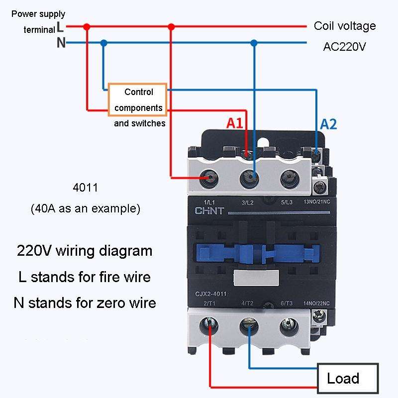 CHNT CJX2-1210 12A 220V Silver Alloy Contacts Multi-Purpose Single-Phase AC Contactor