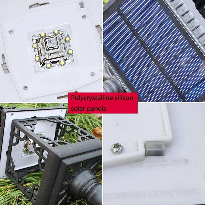 8 LED Solar Outdoor House Appearance Lawn Garden Decoration Light(Black Wall Lamp)