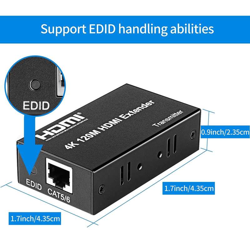 4K HDMI to RJ45 Network Extender, Transmission Distance: 200m(Black)