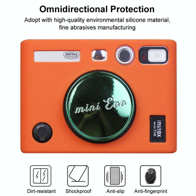Soft Silicone Protective Case for FUJIFILM instax mini Evo (Orange)
